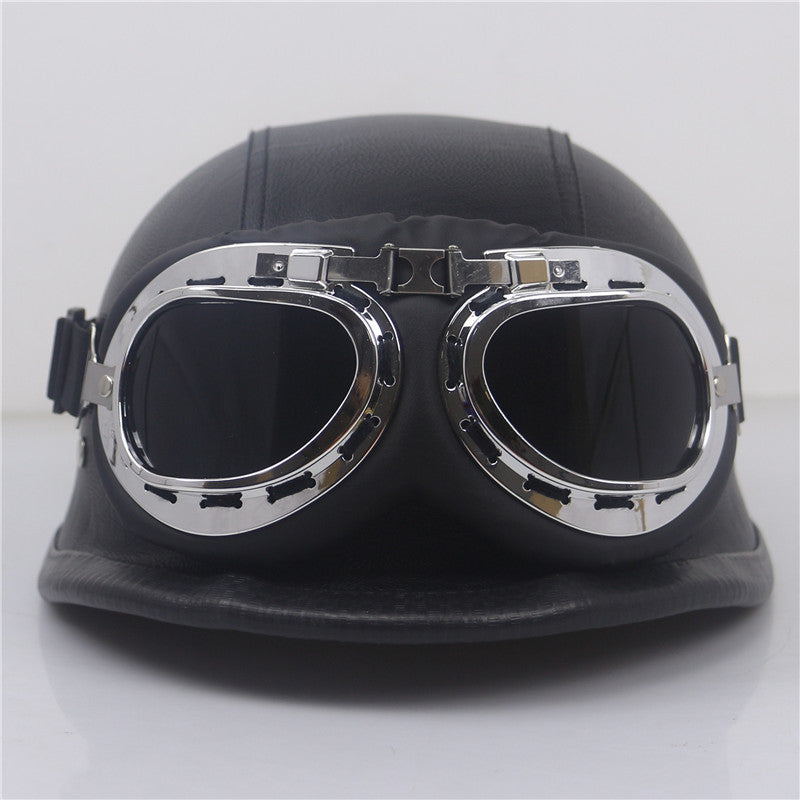 Vintage Leather Motorcycle Helmet Stornfield