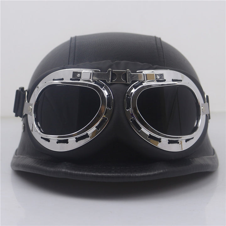 Vintage Leather Motorcycle Helmet Stornfield