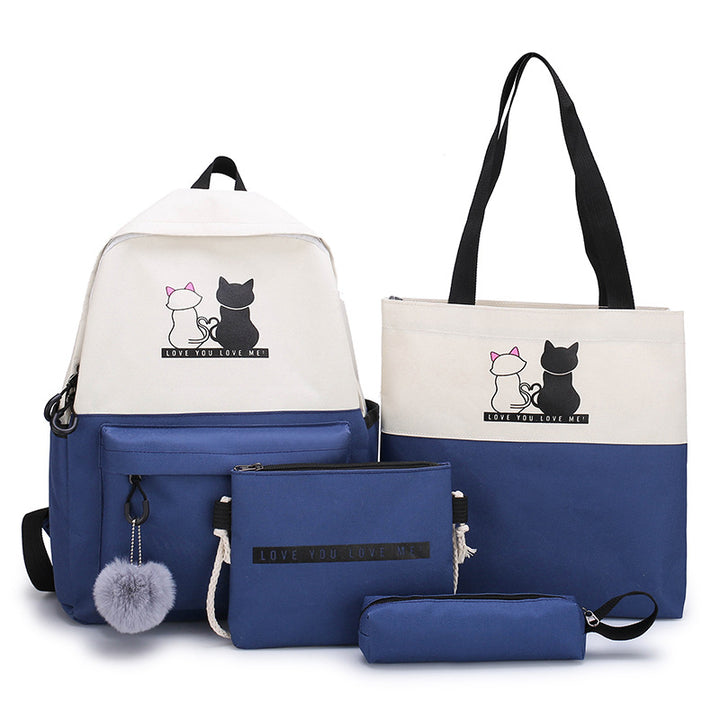 5-Piece Backpack and Tote Bag Set with Cat Design Stornfield