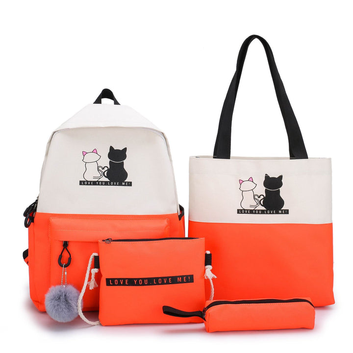 5-Piece Backpack and Tote Bag Set with Cat Design Stornfield