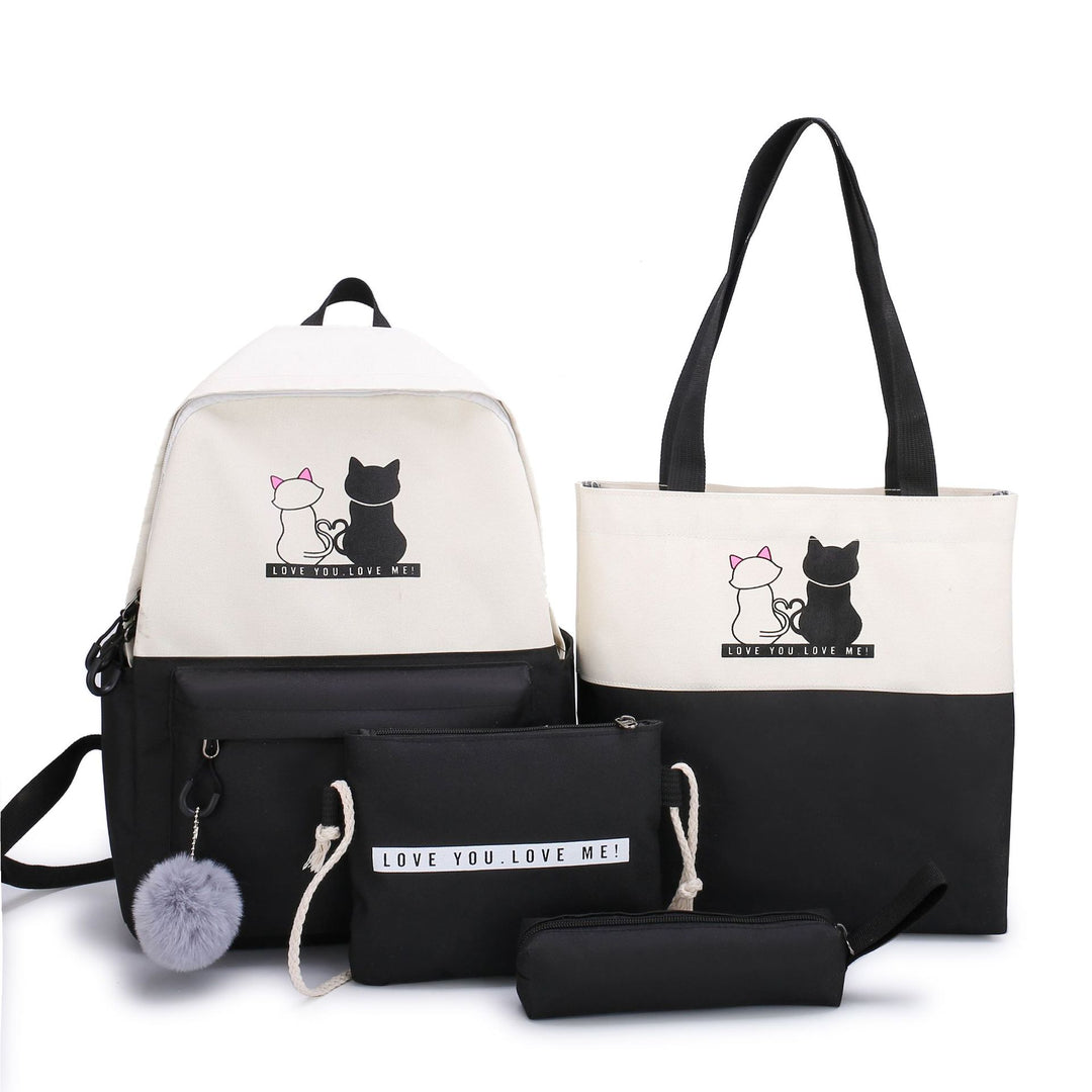 5-Piece Backpack and Tote Bag Set with Cat Design Stornfield
