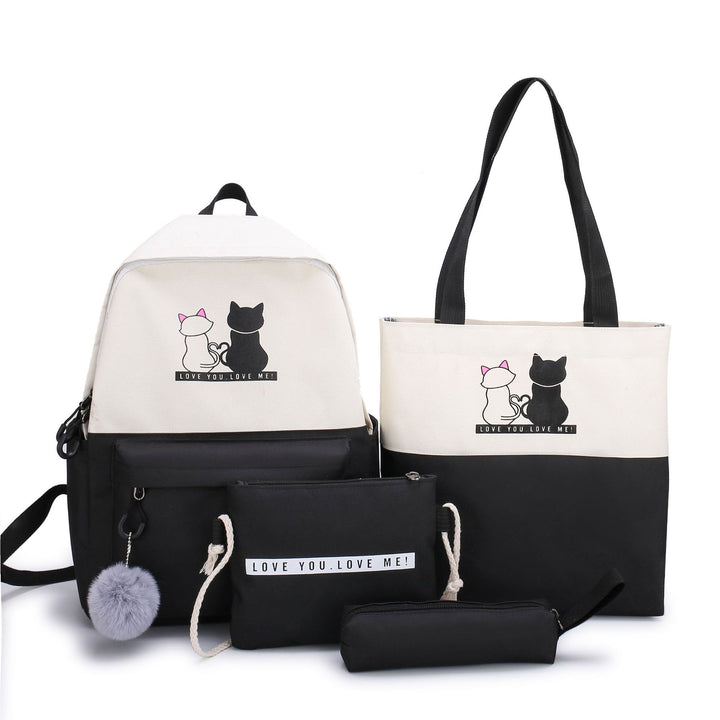 5-Piece Backpack and Tote Bag Set with Cat Design Stornfield