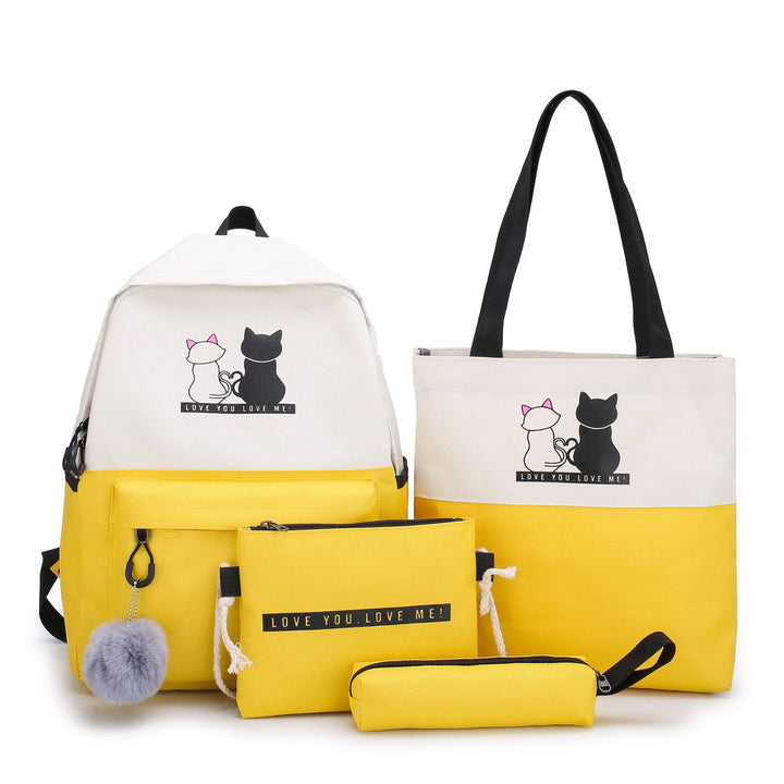5-Piece Backpack and Tote Bag Set with Cat Design Stornfield