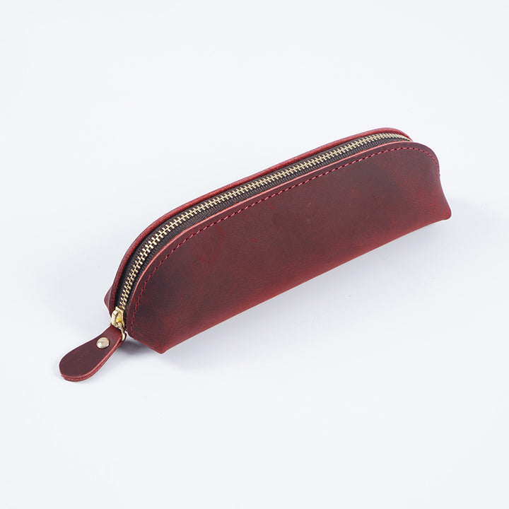 Premium Leather Zippered Pencil Case