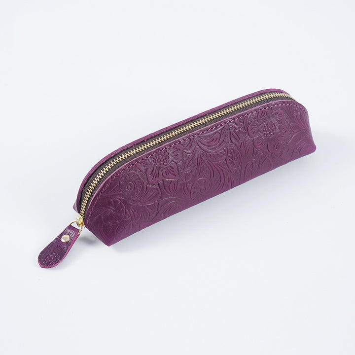 Premium Leather Zippered Pencil Case
