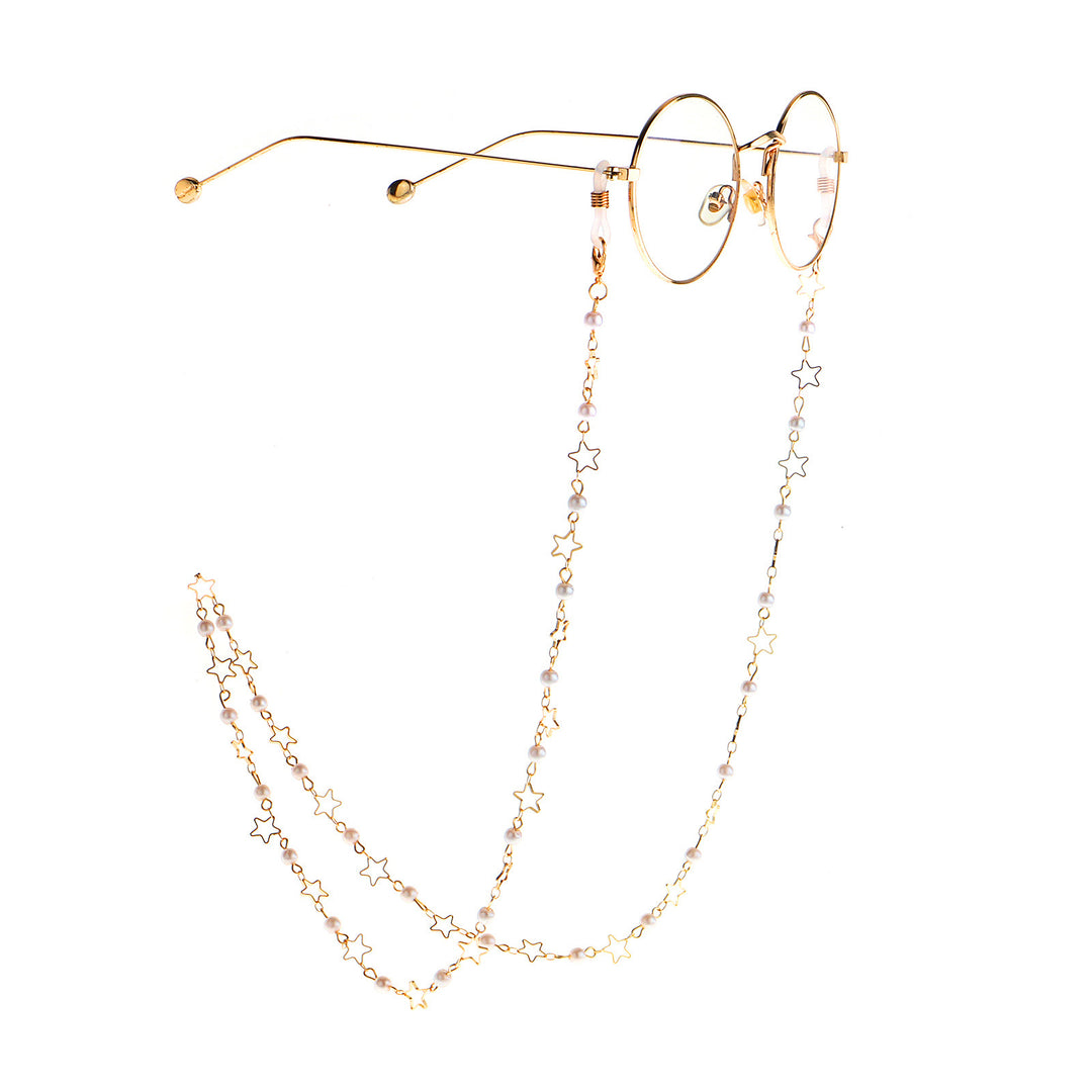 Pearl and Metal Eyewear Holder Chain Stornfield