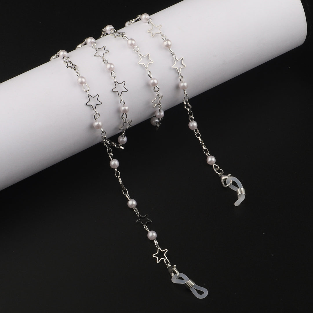 Pearl and Metal Eyewear Holder Chain Stornfield