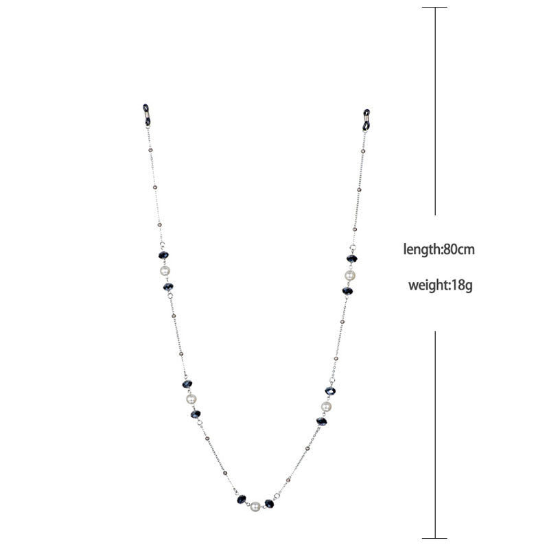 Elegant Pearl and Black Bead Eyewear Chain Stornfield