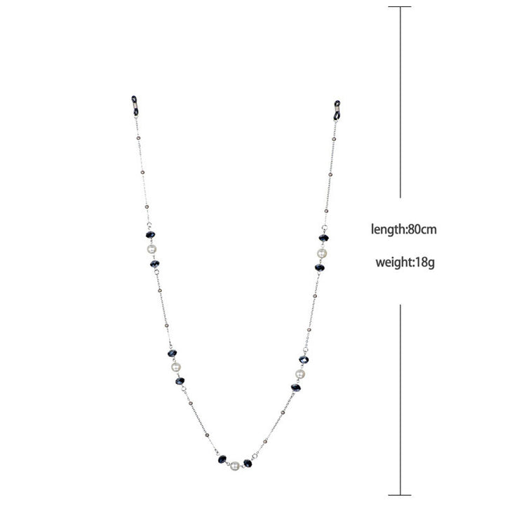 Elegant Pearl and Black Bead Eyewear Chain Stornfield