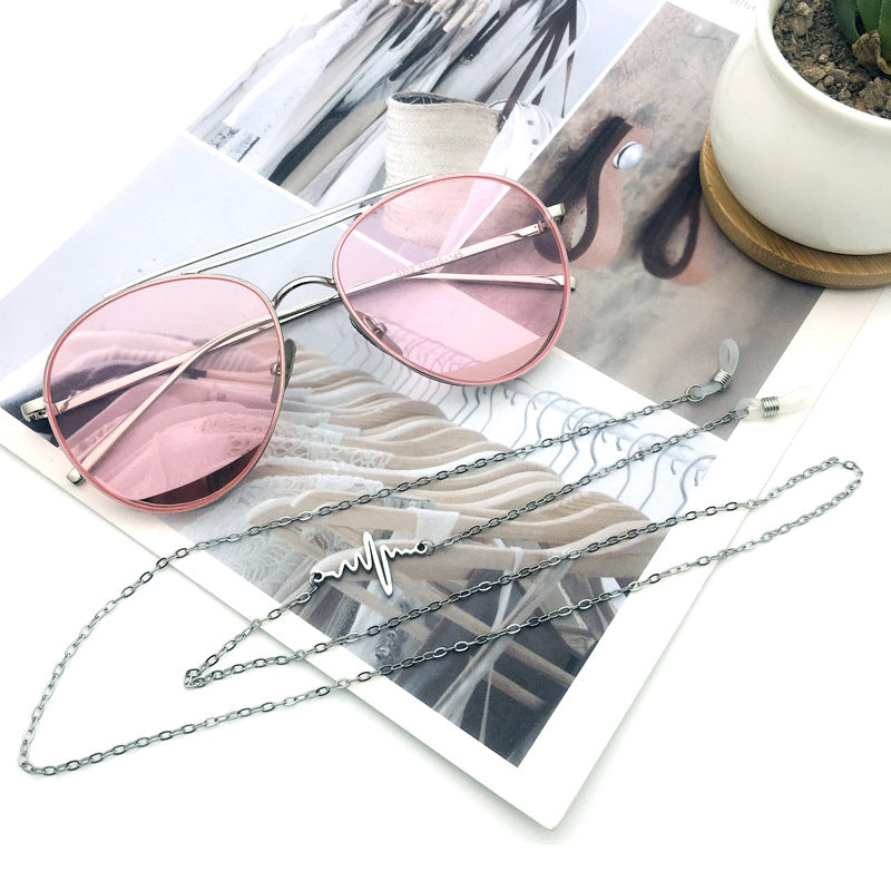 Trendy Heartbeat Design Eyewear Chain Stornfield