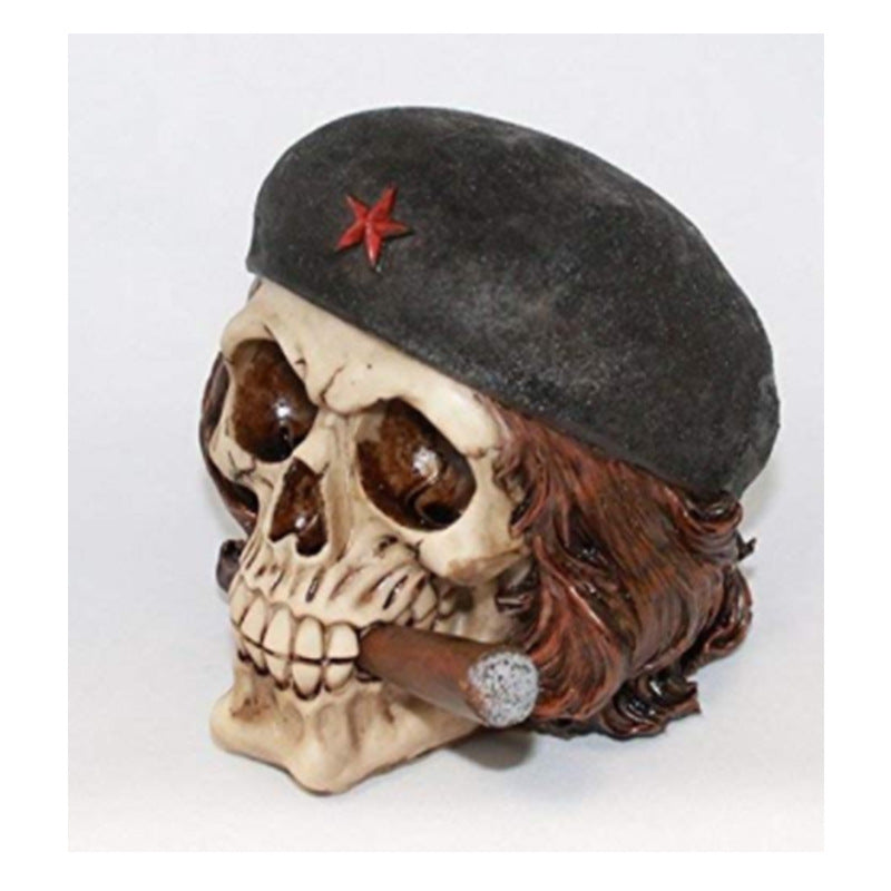 Decorative Skull Smoking Cigar Figurine