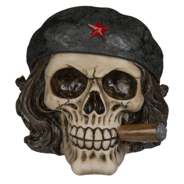 Decorative Skull Smoking Cigar Figurine