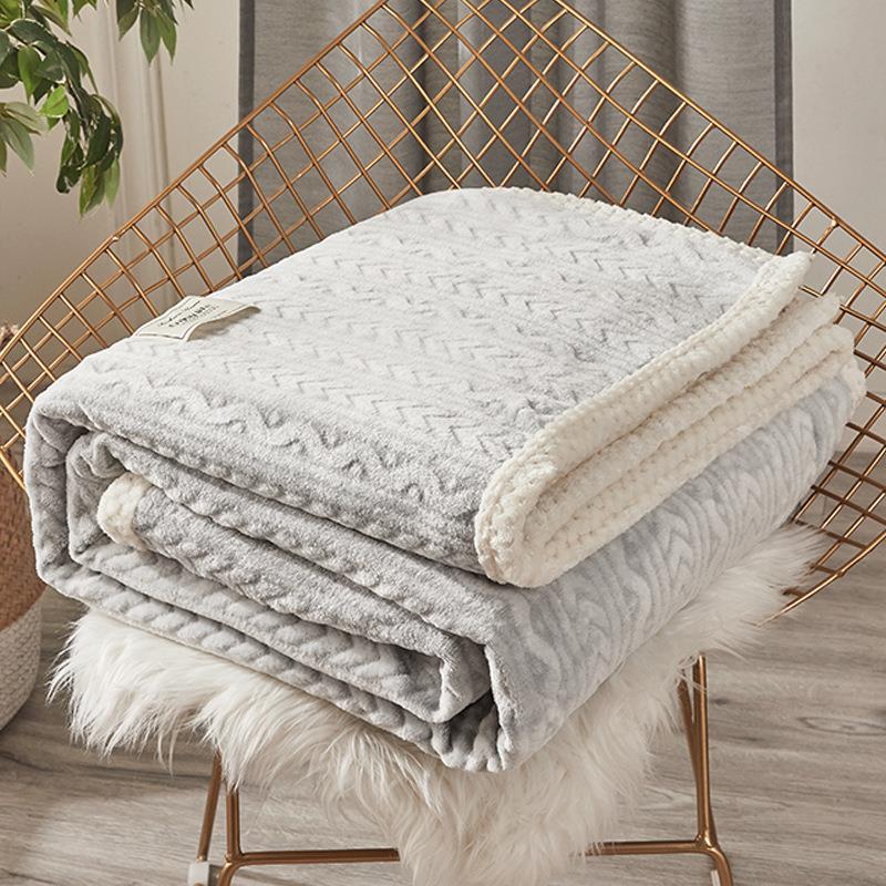 Solid Color Flannel Throw Blanket, warming for Autumn and Winter