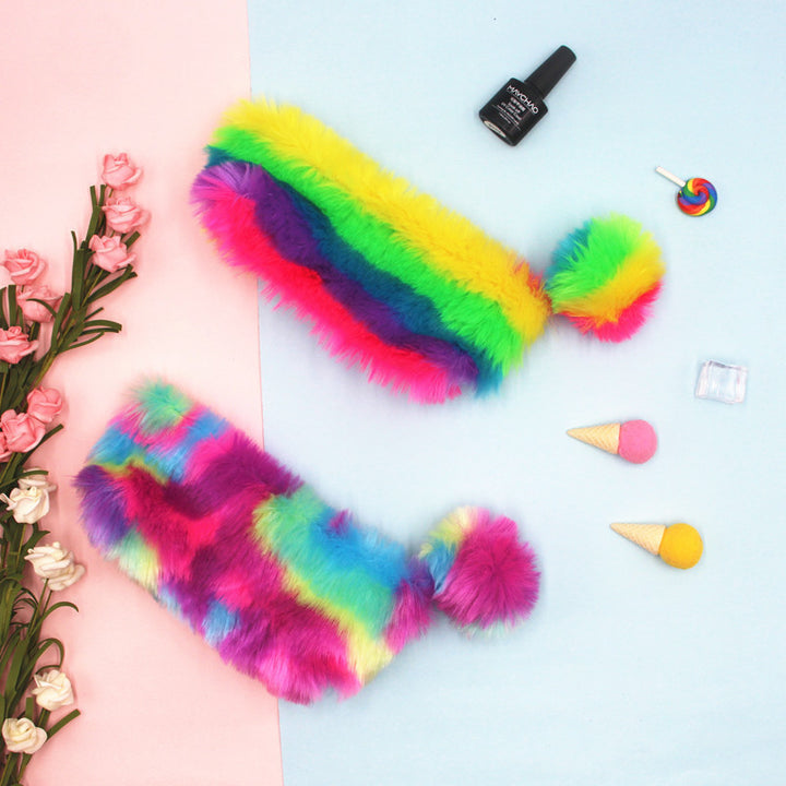 Furry Multicolored Plush Pencil Case Stornfield