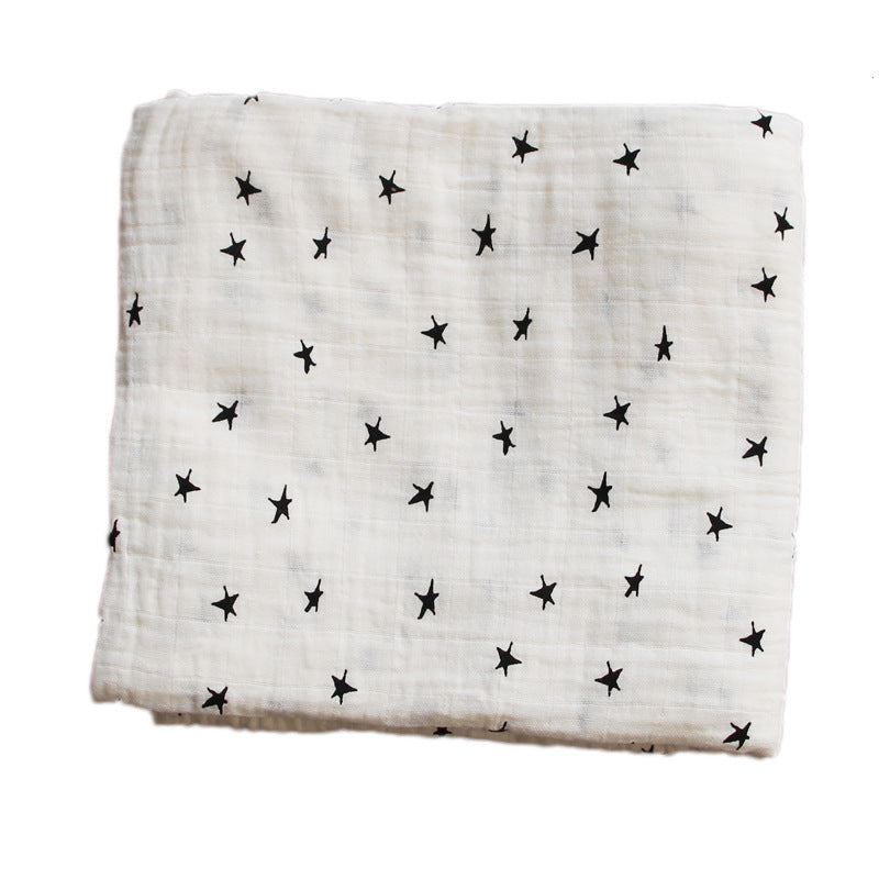 Cotton Muslin Baby Blanket with Heart Pattern Stornfield