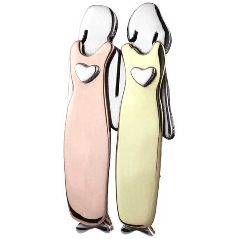 Charming Couple Figurine Brooch Stornfield
