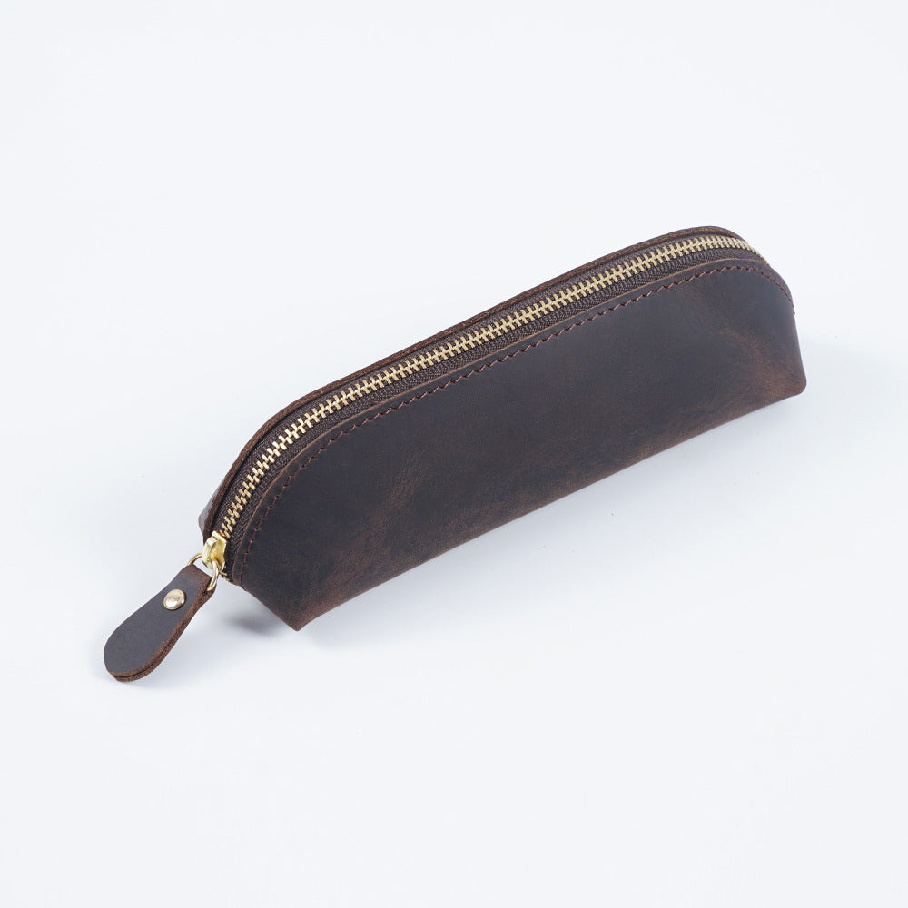Premium Leather Zippered Pencil Case