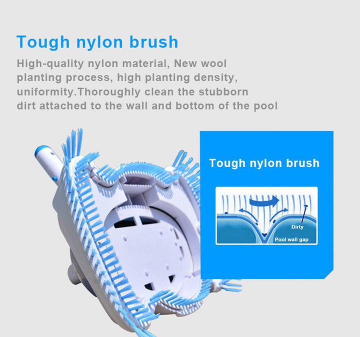 Automatic suction pool cleaner with rotating brush heads and clear debris chamber Stornfield
