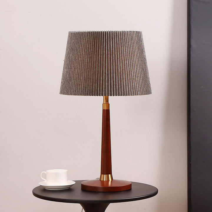 Mid-Century Modern Floor Lamp with Pleated Shade