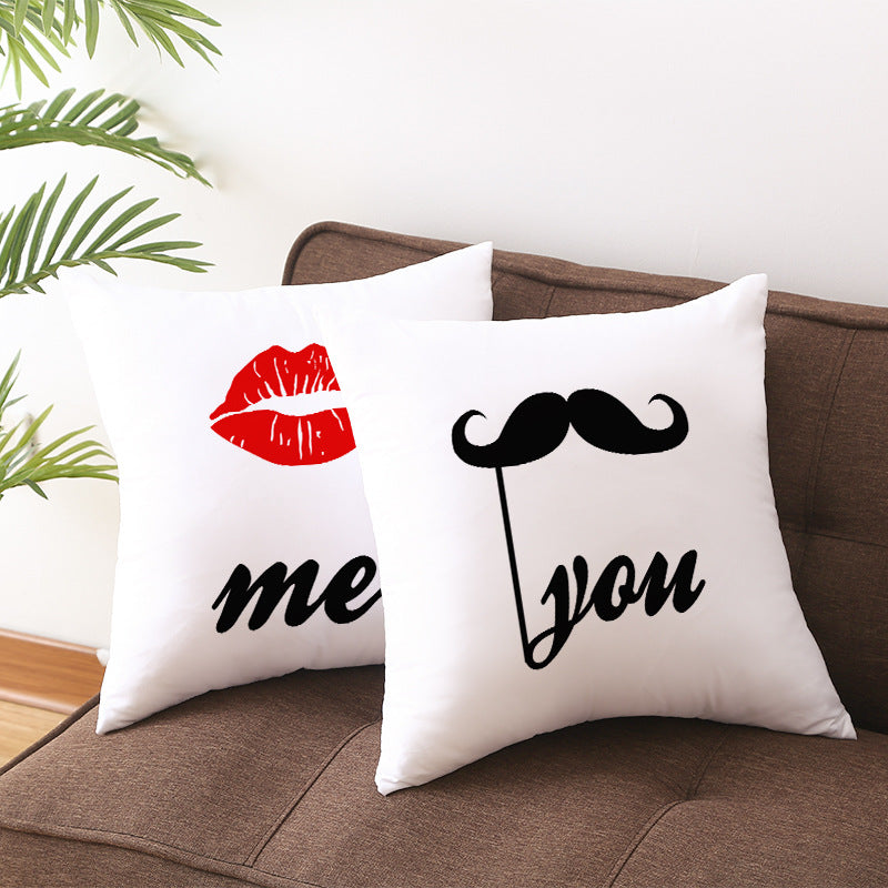 Multilingual Love Typography Decorative Square Pillow Cover with Hidden Zipper