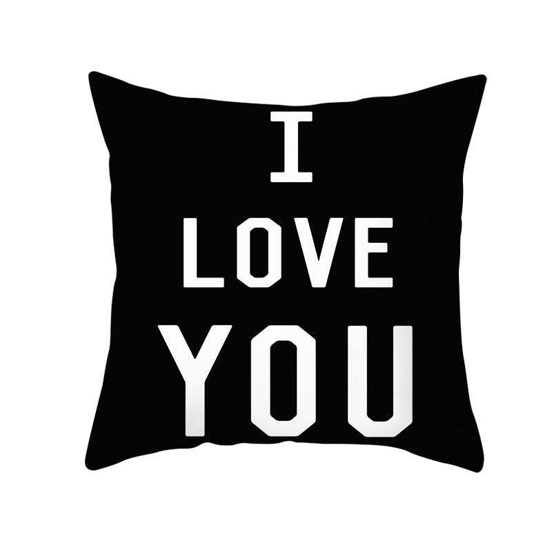 Multilingual Love Typography Decorative Square Pillow Cover with Hidden Zipper