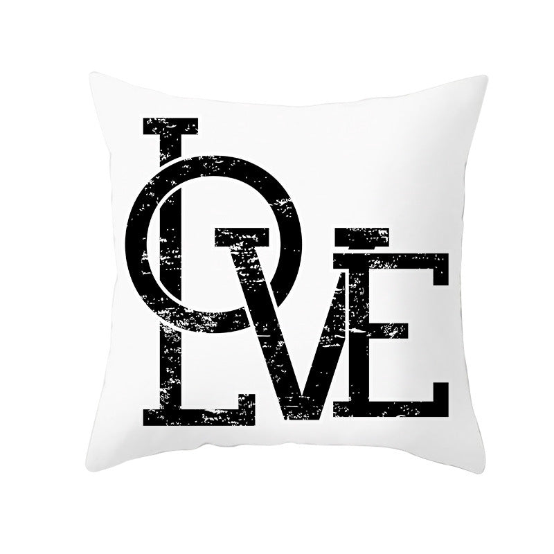 Multilingual Love Typography Decorative Square Pillow Cover with Hidden Zipper
