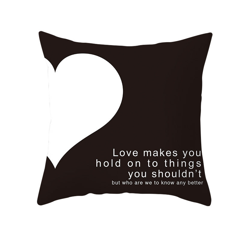 Multilingual Love Typography Decorative Square Pillow Cover with Hidden Zipper
