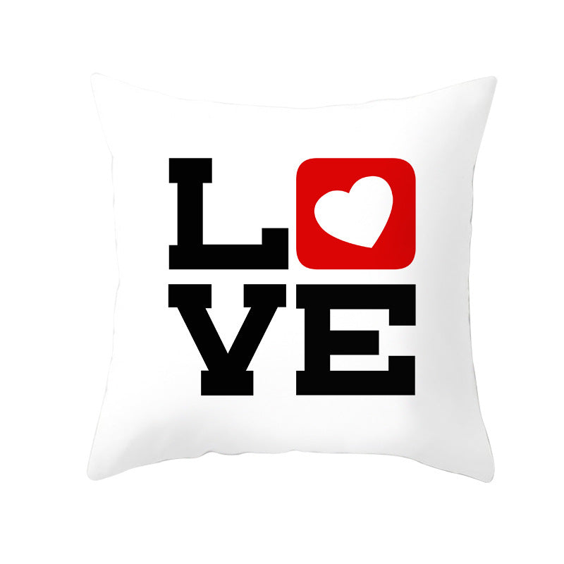 Multilingual Love Typography Decorative Square Pillow Cover with Hidden Zipper