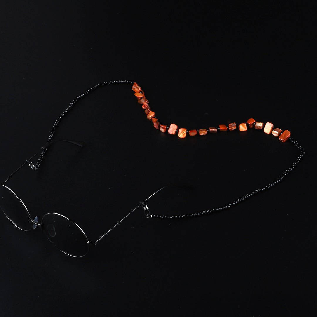 Beaded Eyewear Holder with Natural Shell Accents Stornfield