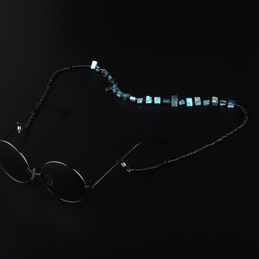 Beaded Eyewear Holder with Natural Shell Accents Stornfield