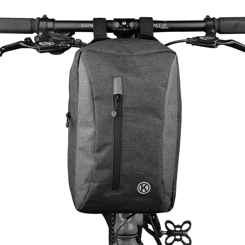 waterproof handlebar commuter bag with quick-attach straps and vertical zip pocket Stornfield