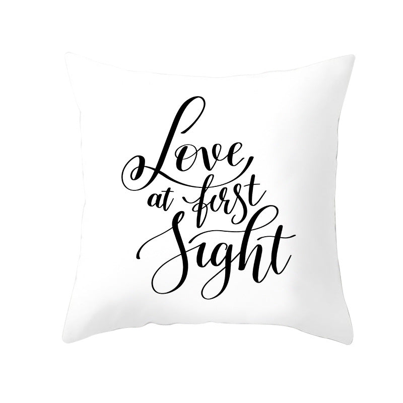 Multilingual Love Typography Decorative Square Pillow Cover with Hidden Zipper