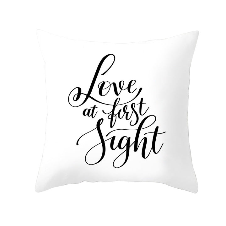 Multilingual Love Typography Decorative Square Pillow Cover with Hidden Zipper