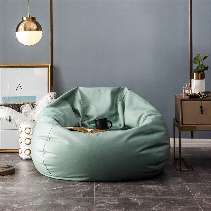 Large bean bag made of easy-care artificial leather with ergonomic back support