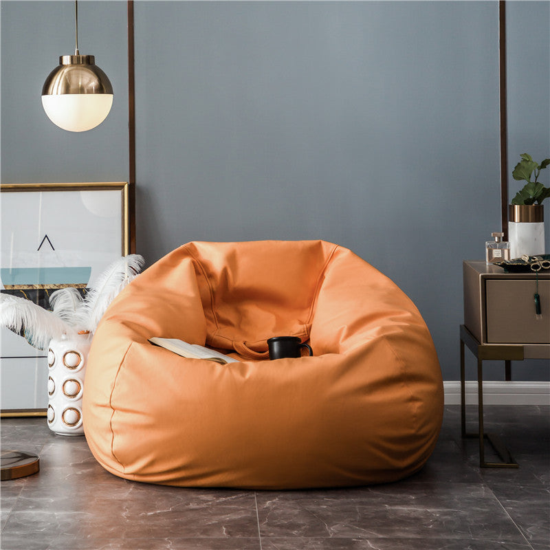 Large bean bag made of easy-care artificial leather with ergonomic back support