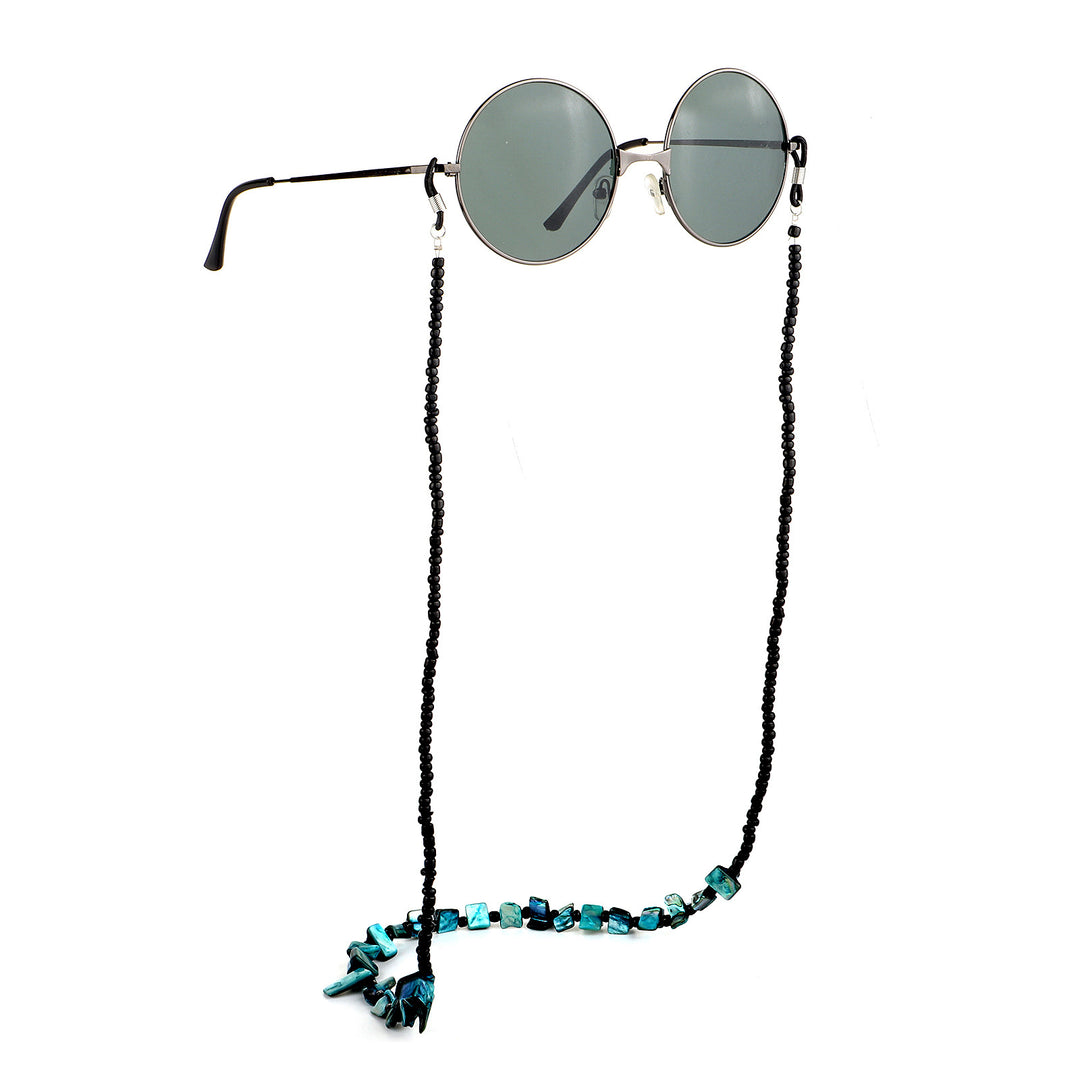 Beaded Eyewear Holder with Natural Shell Accents Stornfield