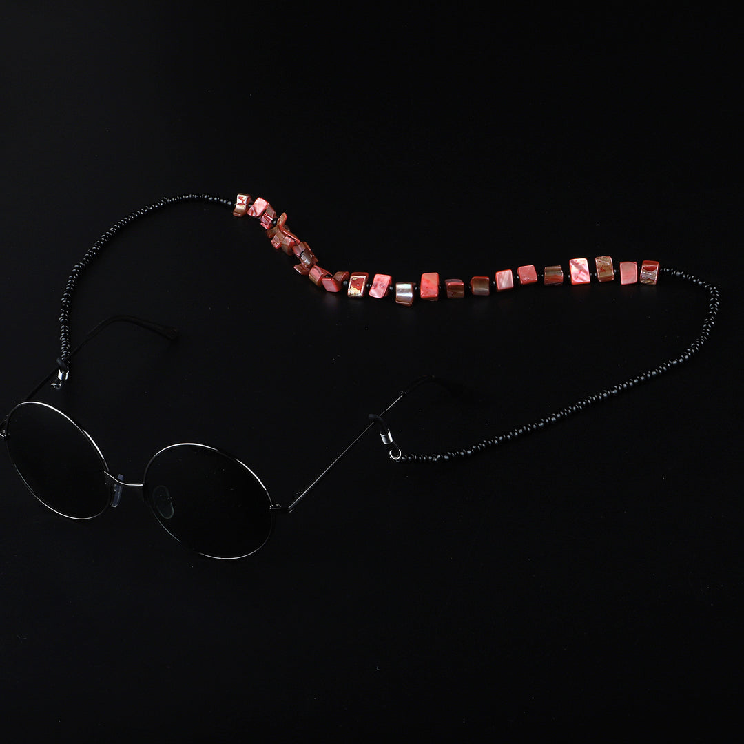 Beaded Eyewear Holder with Natural Shell Accents Stornfield