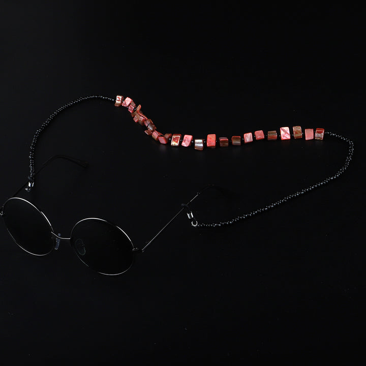 Beaded Eyewear Holder with Natural Shell Accents Stornfield