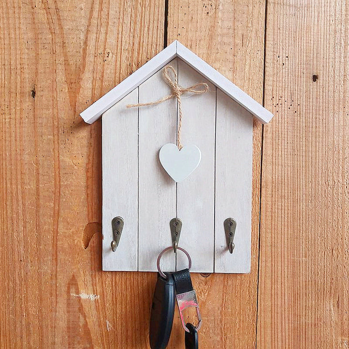 Decorative Wooden Keychain with Heart Accent