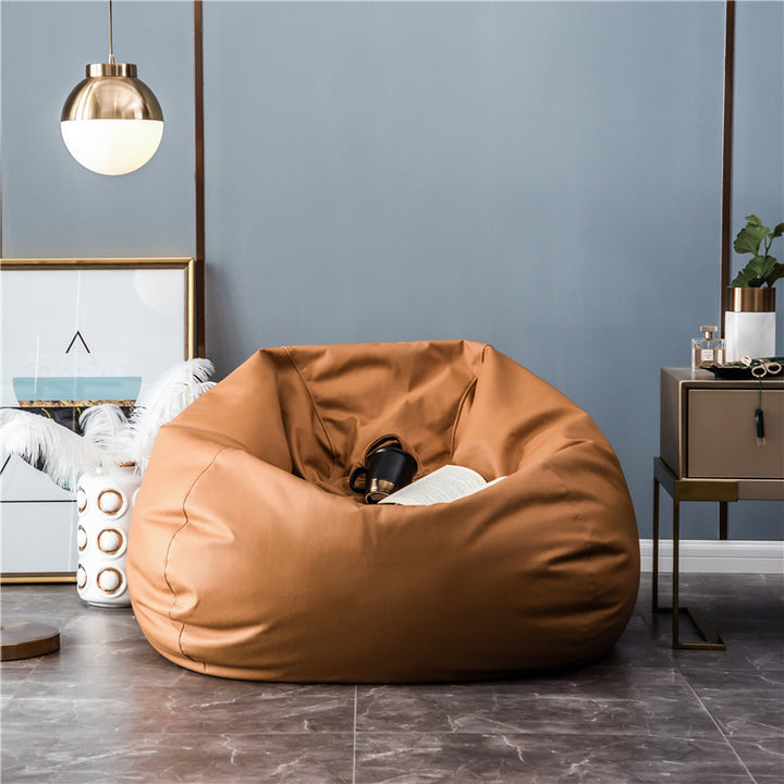 Large bean bag made of easy-care artificial leather with ergonomic back support