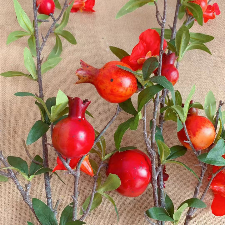 Decorative Pomegranate and Floral Stem