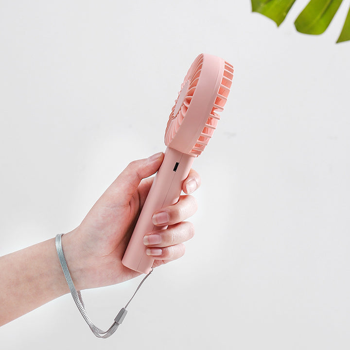 Unisex nan compact portable hand fan with rechargeable battery and USB charging port quiet operation self-standing Stornfield