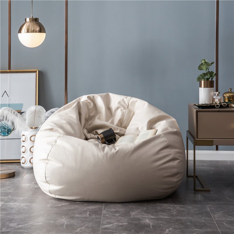 Large bean bag made of easy-care artificial leather with ergonomic back support