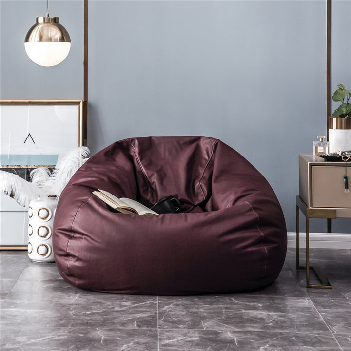 Large bean bag made of easy-care artificial leather with ergonomic back support