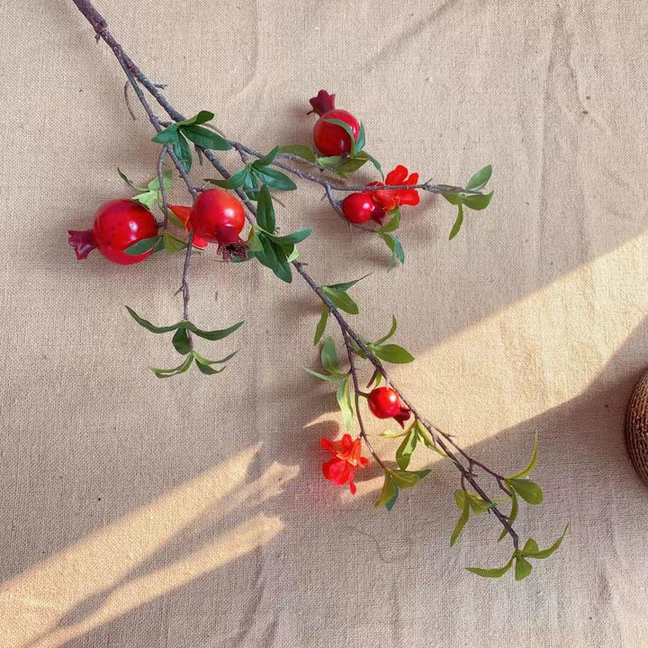 Decorative Pomegranate and Floral Stem