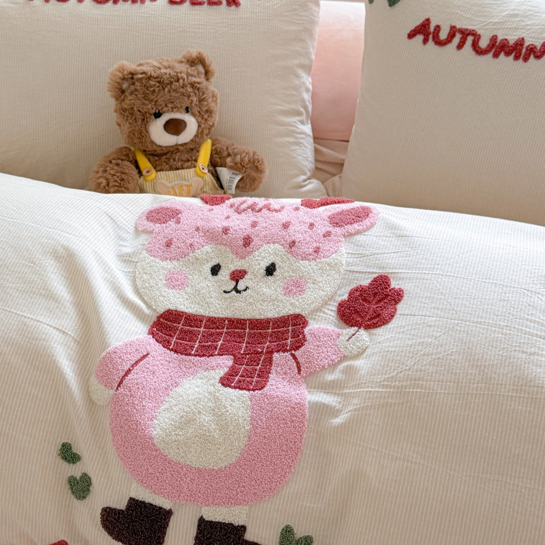 Cotton bedding, embroidered, cartoon design