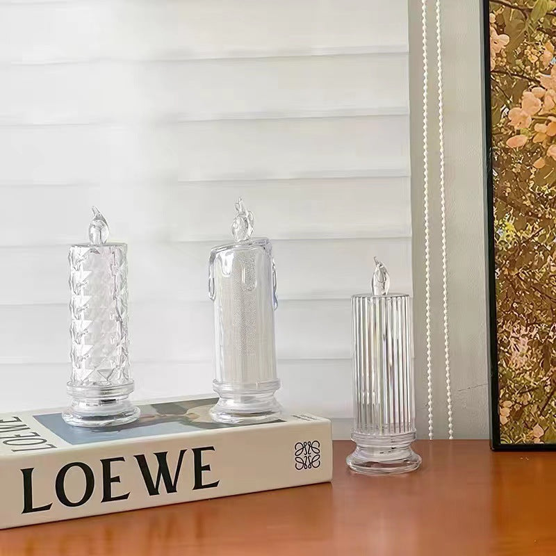 LED-Real Wax Look Candle with Rose Light Effect