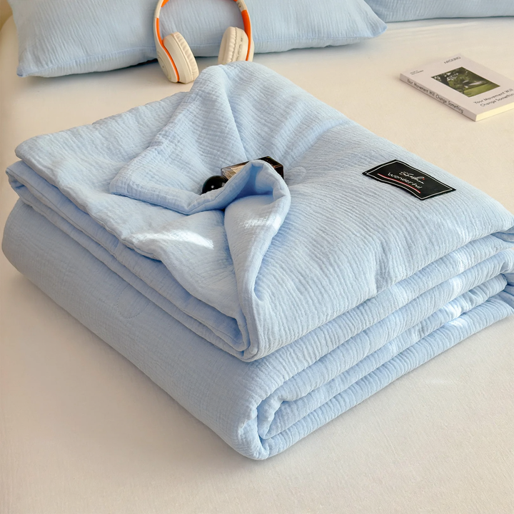 Cotton summer blanket with soy fiber, washable