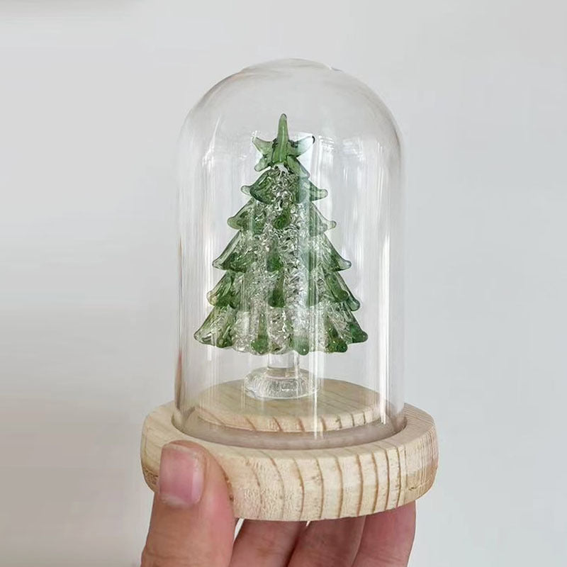 Glass Christmas tree, 8.5 cm, handcrafted decoration