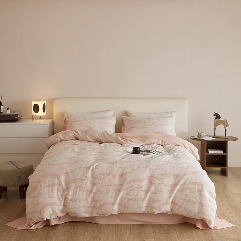 Cotton bedding set, 3-layer, jacquard, washed cotton